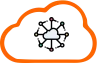 Desenho de uma nuvem de armazenamento com várias conexões
