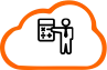 Desenho de uma nuvem com icone de contabilista